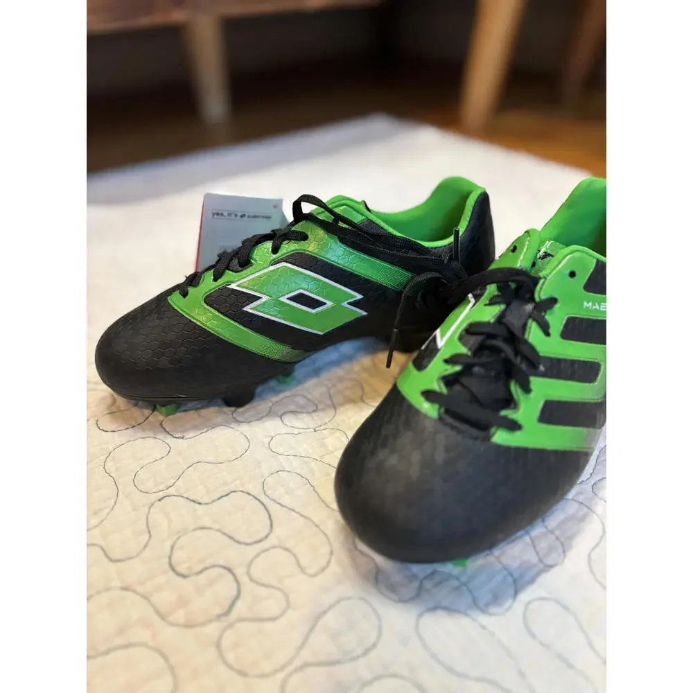 Lotto Maestoso‎ Boy's Soccer Cleats Black and Green Size 2.5 - Picture 2 of 5